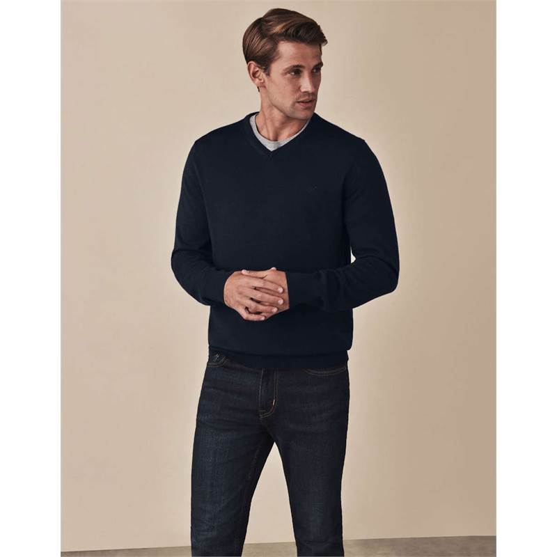 Crew Clothing Mens Merino V Neck Jumper-3
